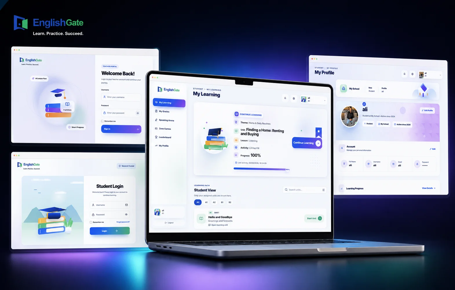 EnglishGate — AI English Learning Platform project preview