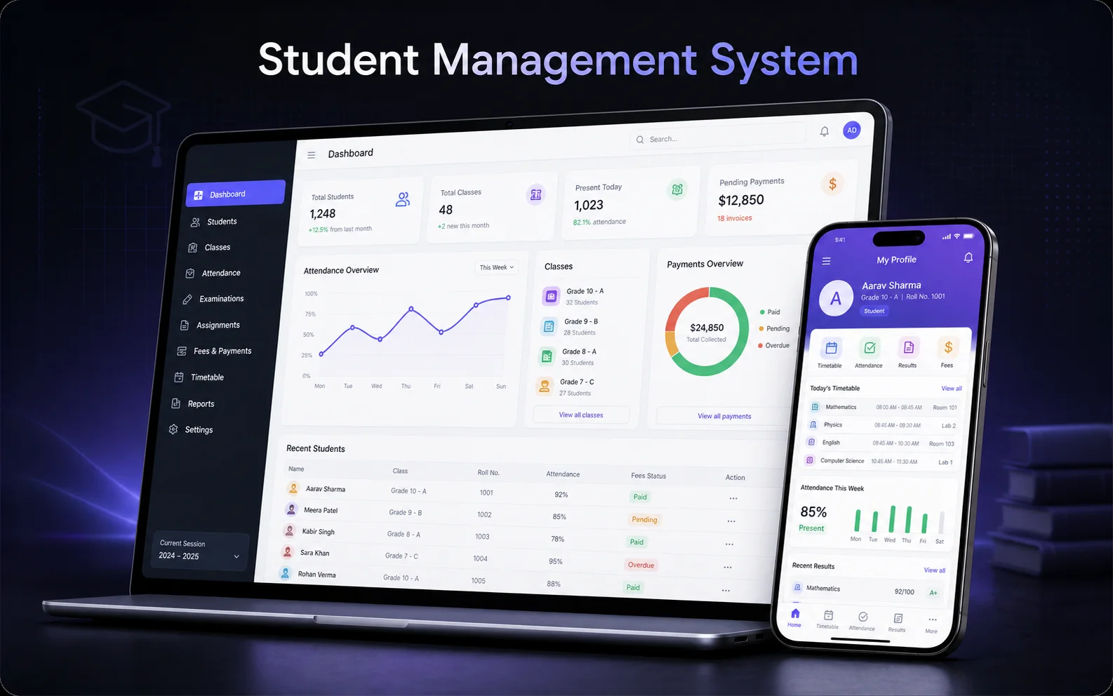 Student Management System project preview